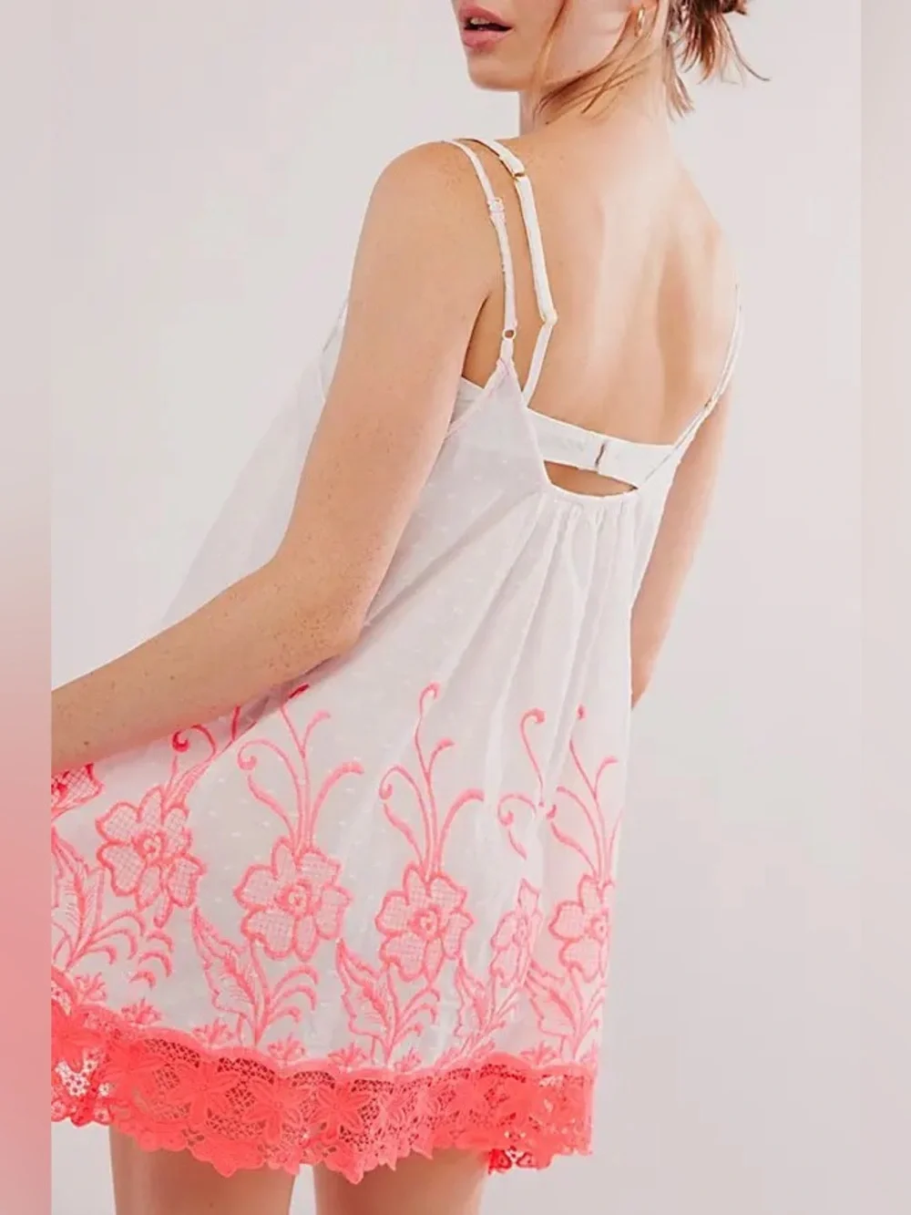 Free People| ‘Day Glow’ Lace Mini Slip (Lime)